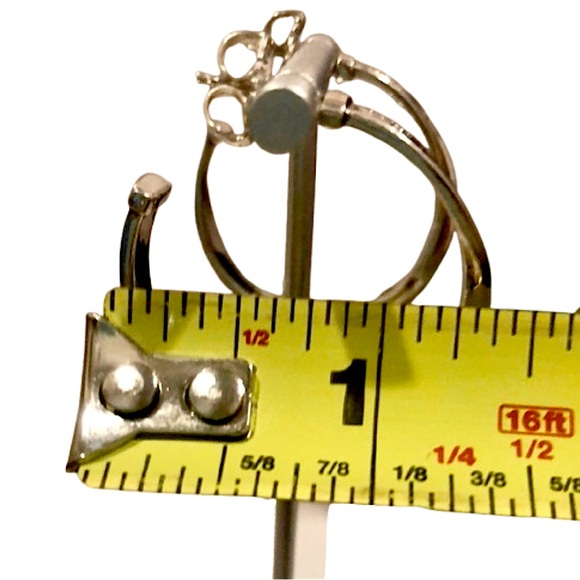 LOIS HILL Sterling Silver Cut Out Hoops with Silver Accent Entwined Throughout - Picture 8 of 14